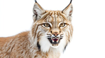 Fototapeta premium A Close Up Portrait of a Lynx Showing its Teeth