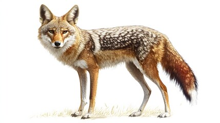 Fototapeta premium Black backed Jackal Standing in Grassland