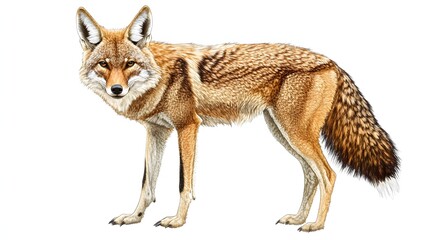 Obraz premium A Detailed Illustration Of A Coyote Standing