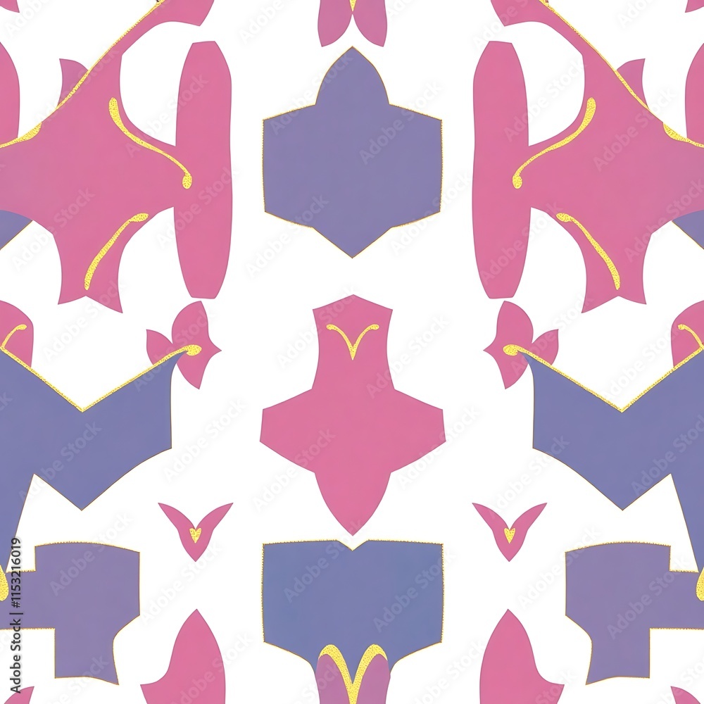 Aufkleber geometric abstract seamless pattern: a vibrant and symmetrical pattern featuring a mesmerizing inter