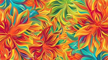 A colorful abstract floral pattern.