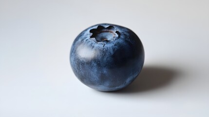 A Single Blueberry On A White Background