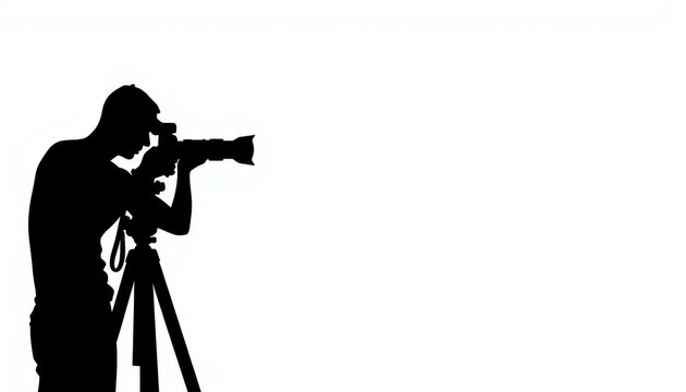 Capturing the moment at twilight with a silhouette of a dedicated photographer in action