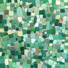 A vibrant mosaic of green shades blending seamlessly, evoking a serene and refreshing atmosphere.