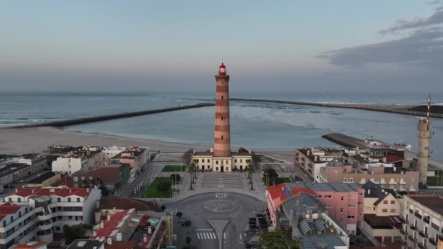 Farol de Aveiro en la freguesia de Gafanha da Nazar&eacute;, municipio de &Iacute;lhavo, Portugal