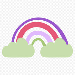 Hand drawn rainbow element. Boho rainbow hand drawn illustration