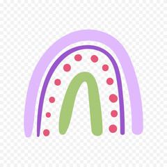 Hand drawn rainbow element. Boho rainbow hand drawn illustration