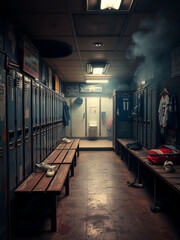 View of gym locker room