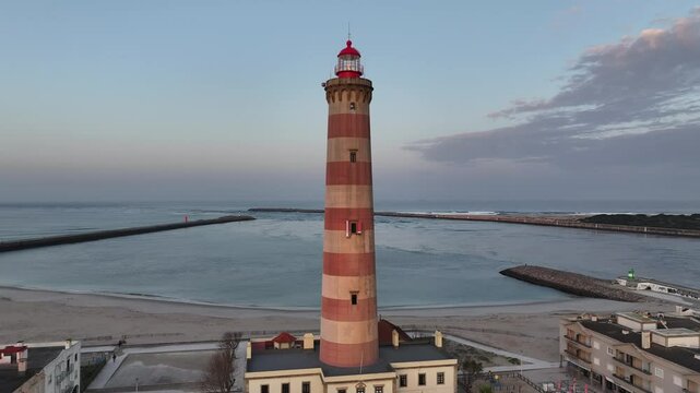 Farol de Aveiro en la freguesia de Gafanha da Nazar&eacute;, municipio de &Iacute;lhavo, Portugal