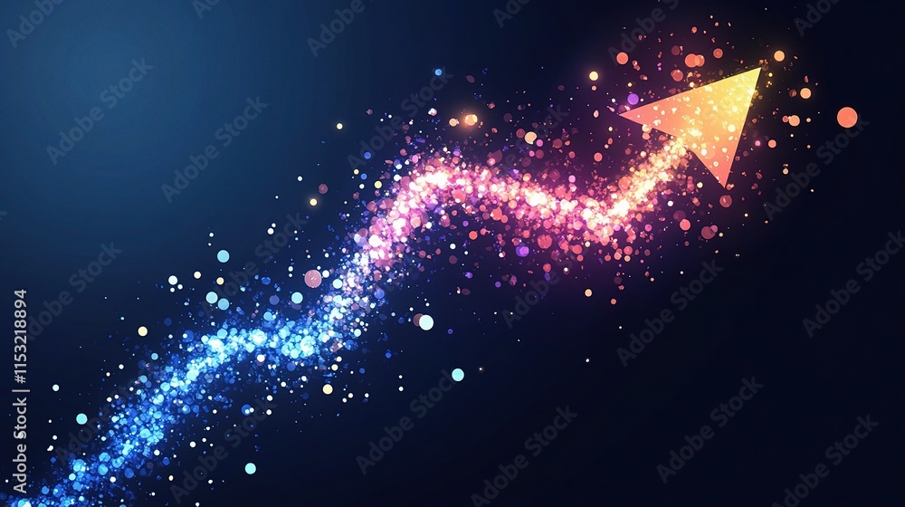 Poster dynamic transition arrow chart in abstract digital design