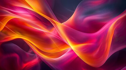 Obraz premium Abstract Red Orange and Pink Wave Design