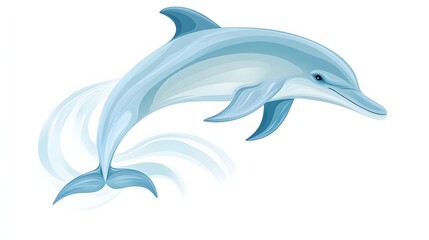 Elegant Blue Dolphin Leaping Through Ocean Waves