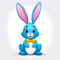 Fototapeta premium Simple cartoon Easter bunny, abstract illustration