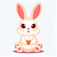 Fototapeta premium Simple cartoon Easter bunny, abstract illustration