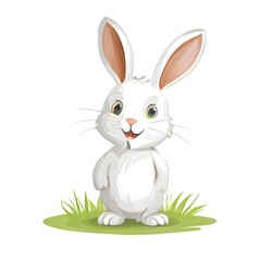 Obraz premium Simple cartoon Easter bunny, abstract illustration