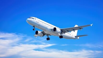 Obraz premium Aircraft ascending through the sky, symbolizing ambition and reaching new heights in personal and professional endeavors.