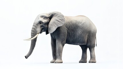 Obraz premium An African Elephant Stands Against A White Background