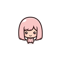 cute chibi girl with short hair