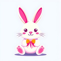 Fototapeta premium Simple cartoon Easter bunny, abstract illustration