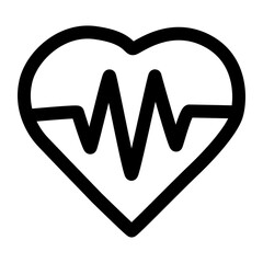 Heart flat icon in transparent background