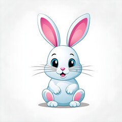 Fototapeta premium Simple cartoon Easter bunny, abstract illustration