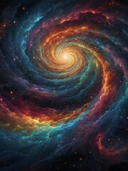 Vibrant Cosmic Vortex in a Swirl of Colors