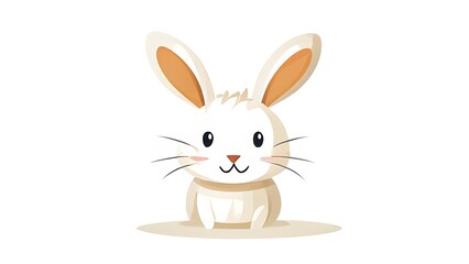 Fototapeta premium Simple cartoon Easter bunny, abstract illustration