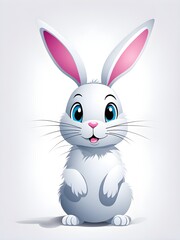 Obraz premium Simple cartoon Easter bunny, abstract illustration