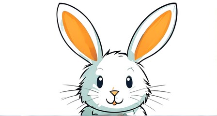 Obraz premium Simple cartoon Easter bunny, abstract illustration