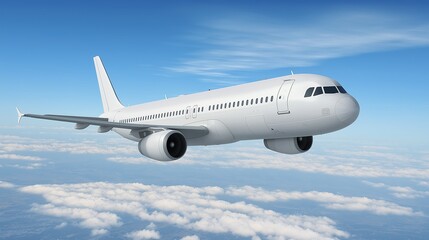 Obraz premium Aircraft ascending through the sky, symbolizing ambition and reaching new heights in personal and professional endeavors.