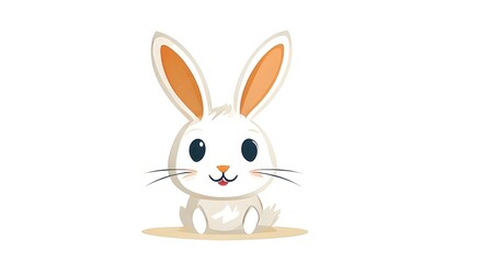 Fototapeta premium Simple cartoon Easter bunny, abstract illustration
