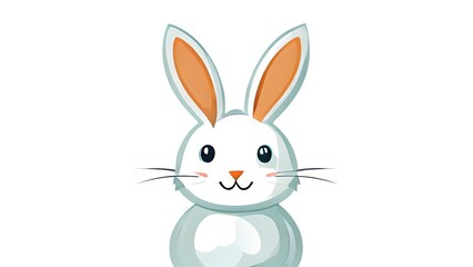 Fototapeta premium Simple cartoon Easter bunny, abstract illustration