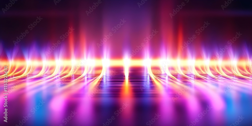 Fototapete a vibrant spectrum of colors with abstract light waves, creating a visually dynamic and energetic sc