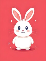 Fototapeta premium Simple cartoon Easter bunny, abstract illustration