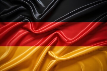 High Detail of Germany Flag with Horizontal Stripes of Black, Red, and Gold on Textured Fabric