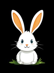 Fototapeta premium Simple cartoon Easter bunny, abstract illustration