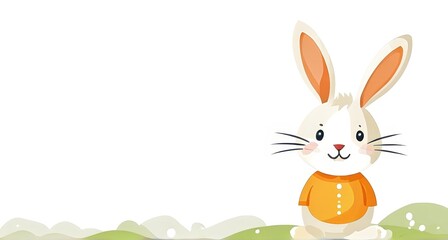 Obraz premium Simple cartoon Easter bunny, abstract illustration