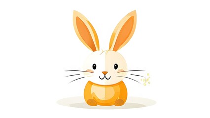 Fototapeta premium Simple cartoon Easter bunny, abstract illustration