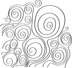 Doodle spiral shapes for pint, websites, postcards, invitations.