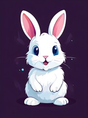 Obraz premium Simple cartoon Easter bunny, abstract illustration