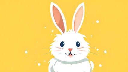 Fototapeta premium Simple cartoon Easter bunny, abstract illustration