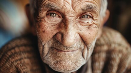 Fototapeta premium Close-up portrait of an elderly man with a kind expression.