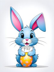 Obraz premium Simple cartoon Easter bunny, abstract illustration