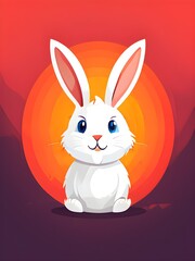 Obraz premium Simple cartoon Easter bunny, abstract illustration