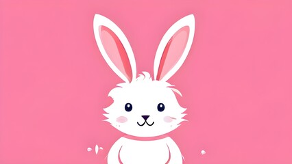 Obraz premium Simple cartoon Easter bunny, abstract illustration
