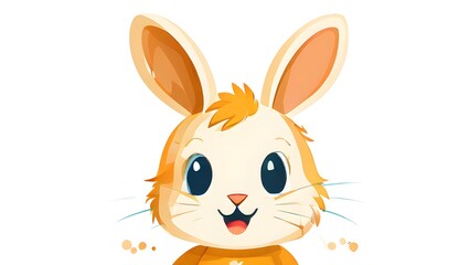 Fototapeta premium Simple cartoon Easter bunny, abstract illustration