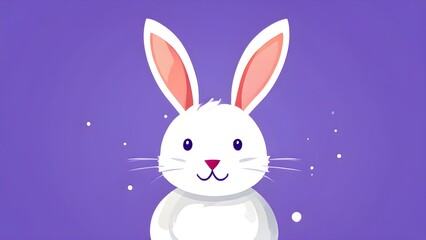 Obraz premium Simple cartoon Easter bunny, abstract illustration