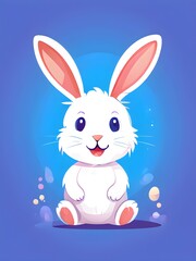 Obraz premium Simple cartoon Easter bunny, abstract illustration