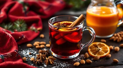 Traditional Gl&oslash;gg Mulled Wine with Spices (Norwegian Cuisine)