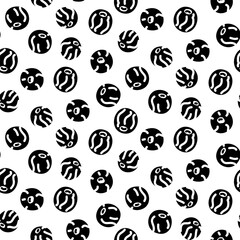 silhouette pattern is black pepper and peas. Spices, hand-drawn. Vector illustration of a round pepper on a white background. spices, seasonings for the spice of dishes. Food additives